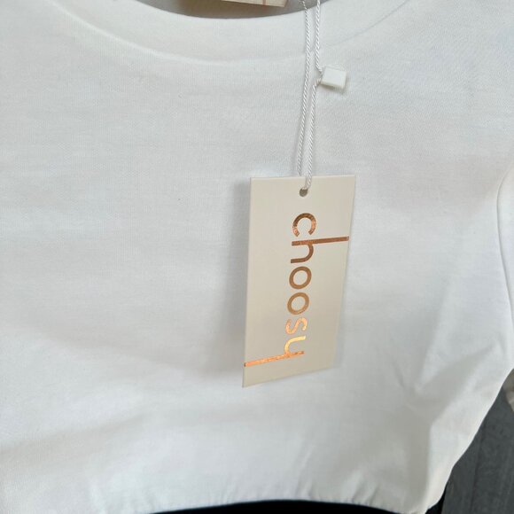 White & Black Crop Top by Choosy XS NWT - Picture 2 of 5